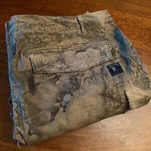 PRPS Cargo Pants Size 40 - Olive with Waterswirl